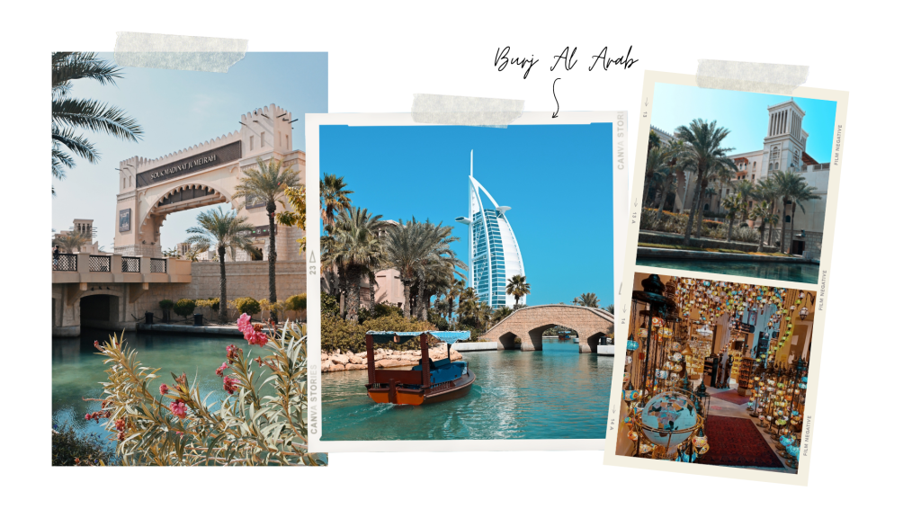 Dubai, le quartier de Madinat Jumeirah et le Burj Al arab