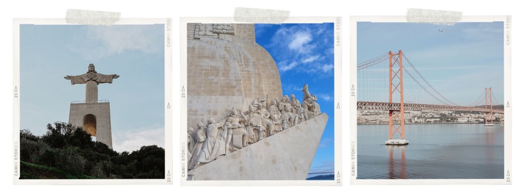 Lisbonne, le christ roi, le pont du 25 Avril et la statue Padrao dos Descobrimentos